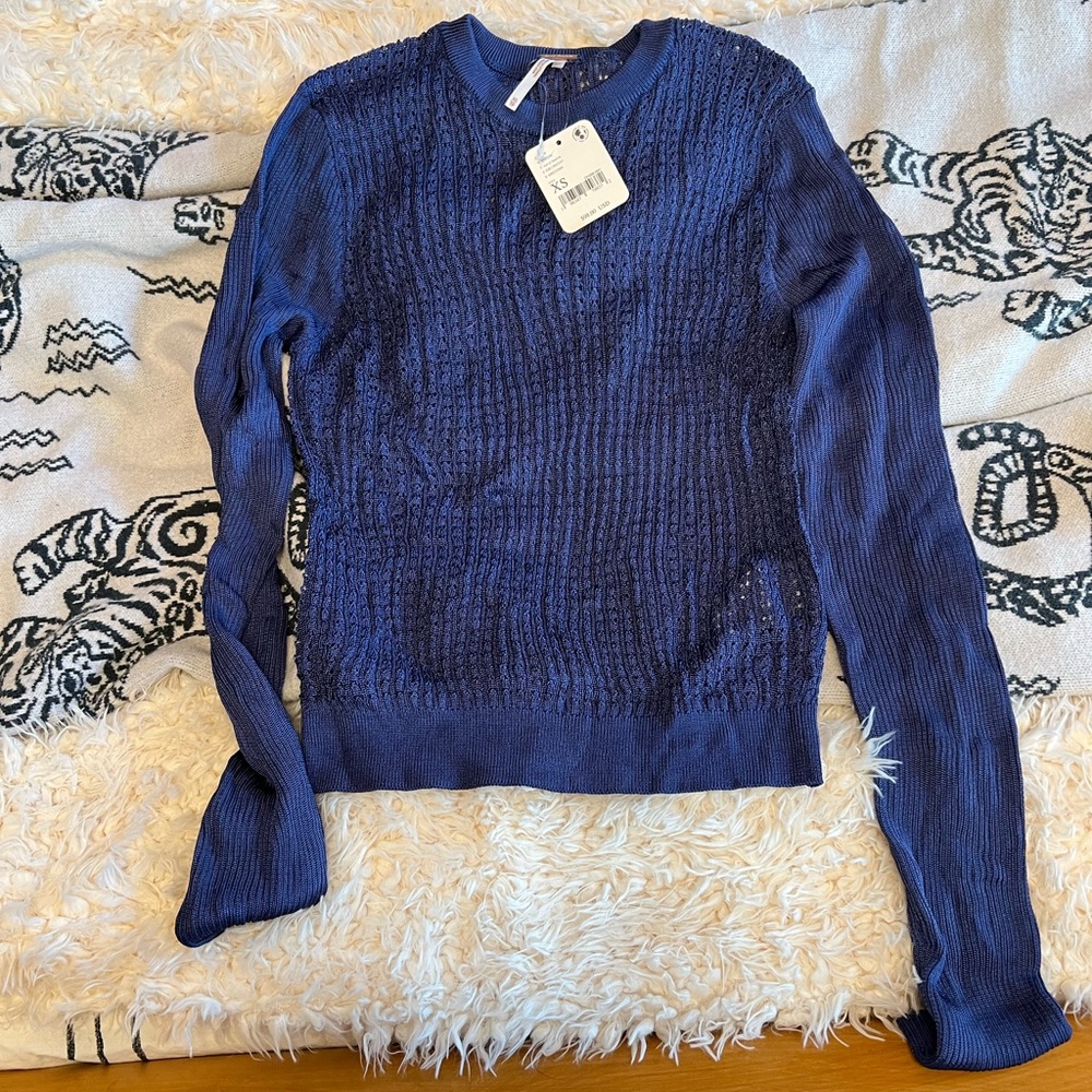 Free People long sleeve mesh shirt